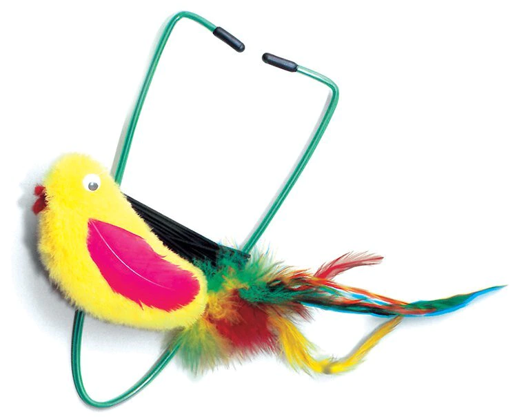 Ethical Pet A-Door-Able Bouncing Bird with Feather Tail Cat Toy with Catnip, Color Varies 3 Ethical Pet A-Door-Able Bouncing Bird with Feather Tail Cat Toy with Catnip, Color Varies