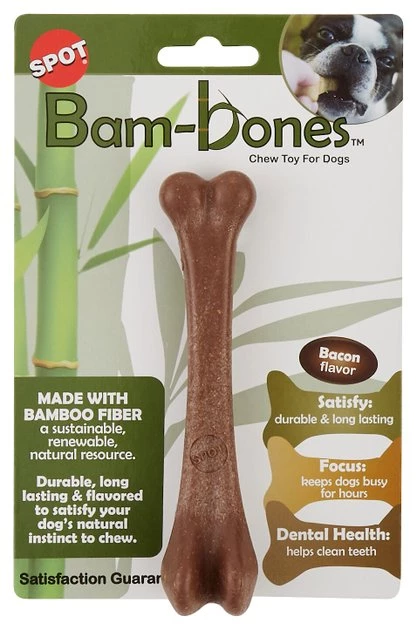 Ethical Pet Bam-bones Bone Bacon Tough Dog Chew Toy 5 Ethical Pet Bam-bones Bone Bacon Tough Dog Chew Toy - Image 3