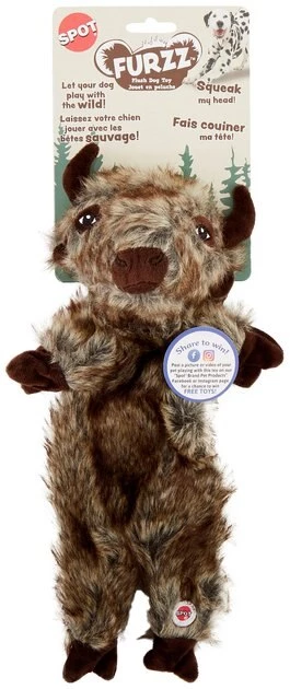 Ethical Pet Furzz Buffalo Squeaky Plush Dog Toy 5 Ethical Pet Furzz Buffalo Squeaky Plush Dog Toy - Image 3