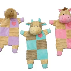 Ethical Pet Soothers Crinkle Squeaky Plush Dog Toy, Color Varies