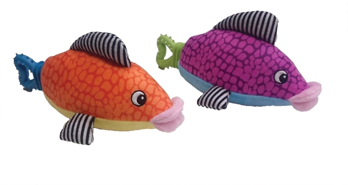 Ethical Pet Nubbins Fish Squeaky Plush Dog Toy, Color Varies 3 Ethical Pet Nubbins Fish Squeaky Plush Dog Toy, Color Varies