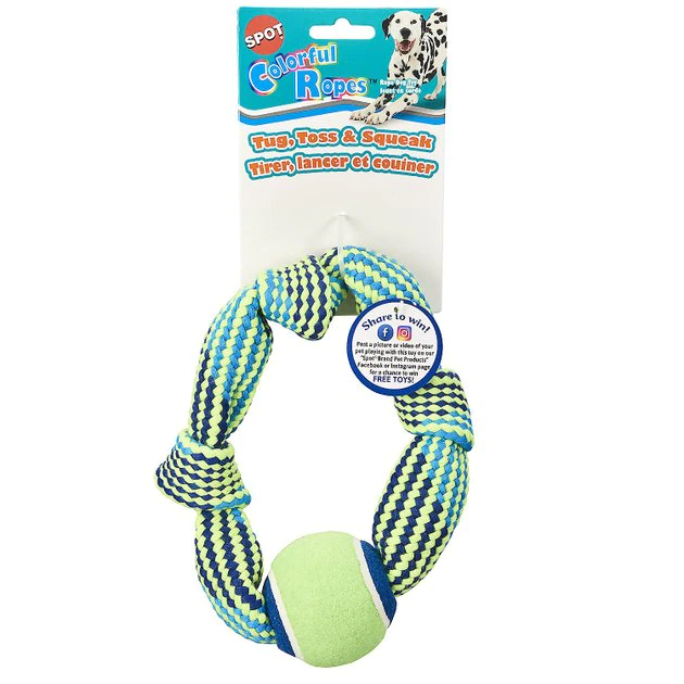 Ethical Pet Colorful Rope Knot Ring Dog Toy 3 Ethical Pet Colorful Rope Knot Ring Dog Toy