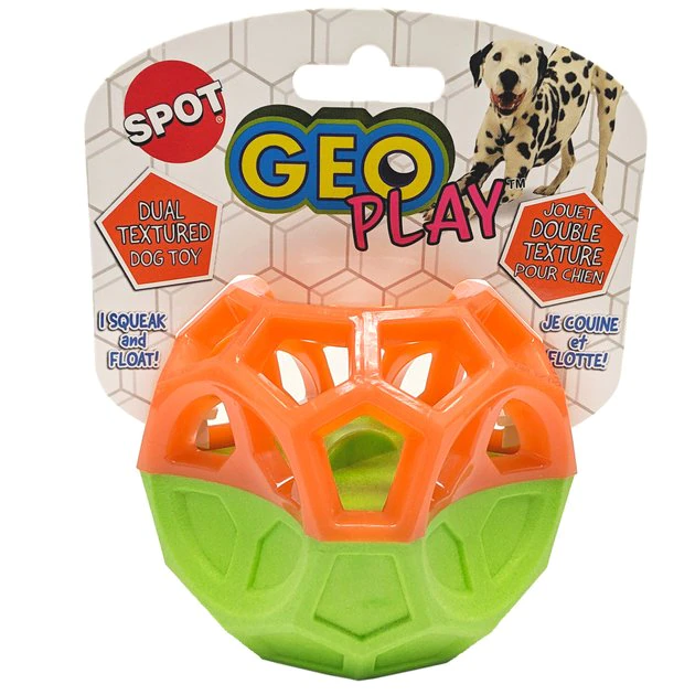 Ethical Pet Geo Play Dual Textured Squeaky Dog Chew Toy, Color Varies 3 Ethical Pet Geo Play Dual Textured Squeaky Dog Chew Toy, Color Varies