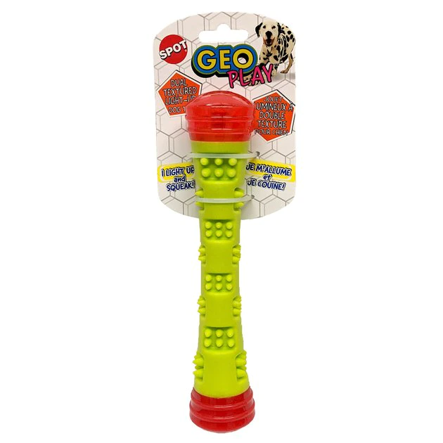Ethical Pet Geo Play Light & Sound Stick Squeaky Dog Chew Toy, Color Varies 3 Ethical Pet Geo Play Light & Sound Stick Squeaky Dog Chew Toy, Color Varies