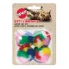 Ethical Pet Kitty Yarn Puffs Small Balls Cat Toy with Catnip, Color Varies, 1.5-in, 4 count