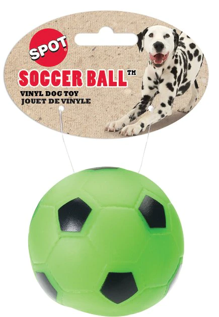 Ethical Pet Vinyl Soccer Ball Squeaky Dog Chew Toy, Color Varies 3 Ethical Pet Vinyl Soccer Ball Squeaky Dog Chew Toy, Color Varies