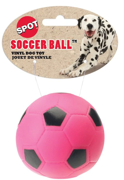 Ethical Pet Vinyl Soccer Ball Squeaky Dog Chew Toy, Color Varies 4 Ethical Pet Vinyl Soccer Ball Squeaky Dog Chew Toy, Color Varies - Image 2