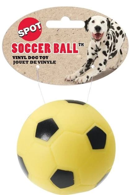 Ethical Pet Vinyl Soccer Ball Squeaky Dog Chew Toy, Color Varies 5 Ethical Pet Vinyl Soccer Ball Squeaky Dog Chew Toy, Color Varies - Image 3