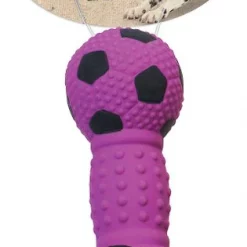 Ethical Pet Stuffed Latex Soccerball Dumbbell Squeaky Puppy Chew Toy, Color Varies