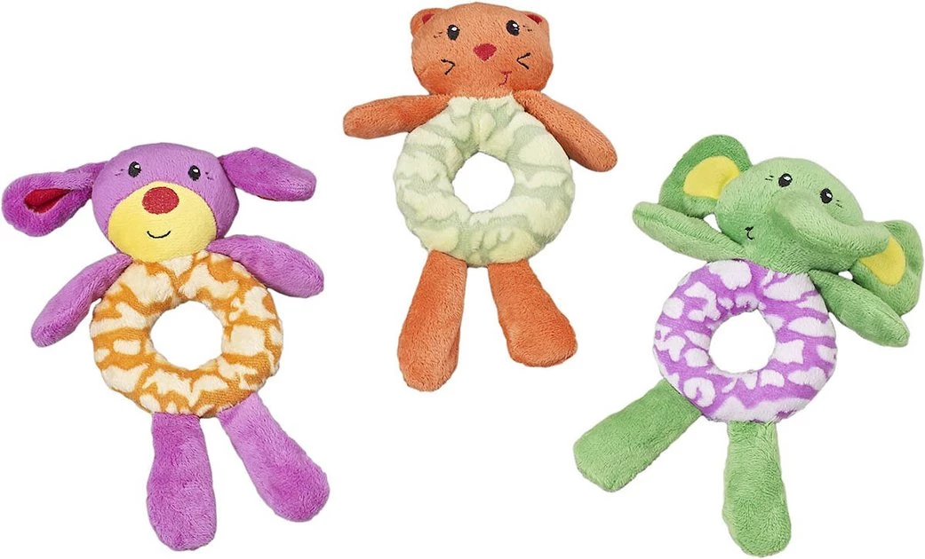 Ethical Pet Lil Spots Ring Squeaky Plush Puppy Toy, Color Varies 3 Ethical Pet Lil Spots Ring Squeaky Plush Puppy Toy, Color Varies