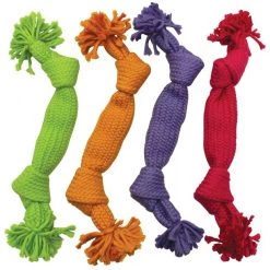 Ethical Pet Super Squeak Rope Dog Toy, Color Varies