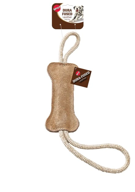 Ethical Pet Dura-Fused Leather Bone Tug Dog Toy 3 Ethical Pet Dura-Fused Leather Bone Tug Dog Toy