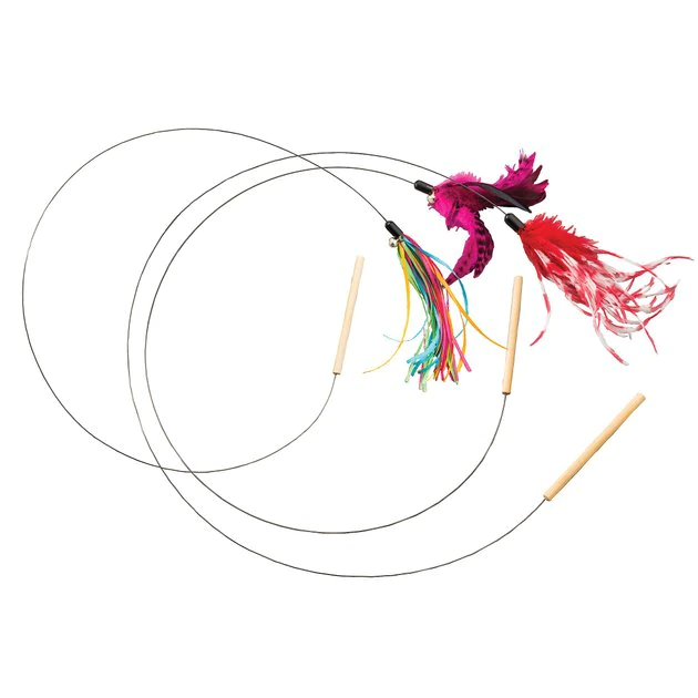 Ethical Pet Cat Prancer Teaser Wand Cat Toy, Color Varies 3 Ethical Pet Cat Prancer Teaser Wand Cat Toy, Color Varies