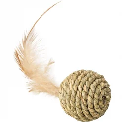 Ethical Pet Seagrass Ball & Feathers Cat Toy