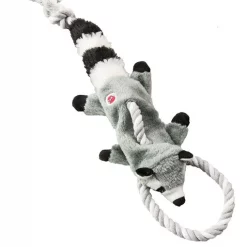 Ethical Pet Skinneeez Tugs Forest Racoon Stuffing-Free Squeaky Plush Dog Toy, Color Varies