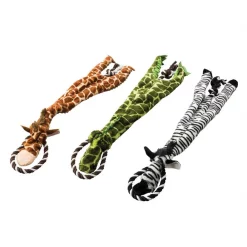 Ethical Pet Skinneeez Tugs Jungle Stuffing-Free Squeaky Plush Dog Toy, Color Varies