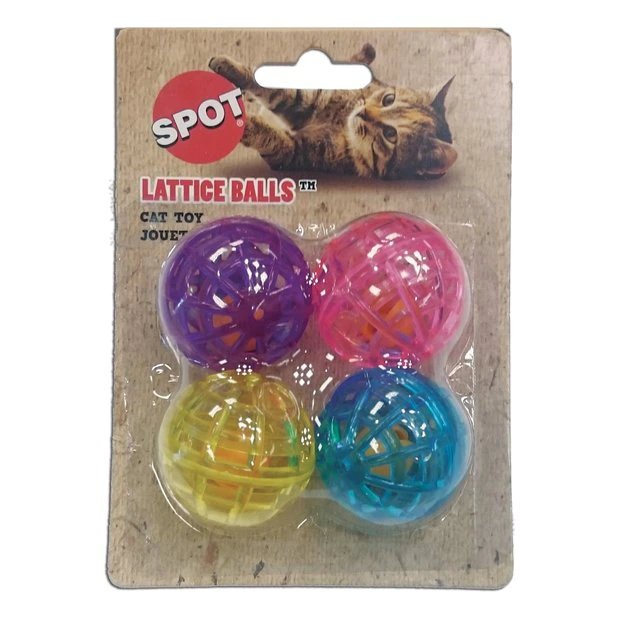 Ethical Pet Lattice Balls Plastic & Bell Cat Toy, Color Varies, 1.5-in, 4 count 3 Ethical Pet Lattice Balls Plastic & Bell Cat Toy, Color Varies, 1.5-in, 4 count