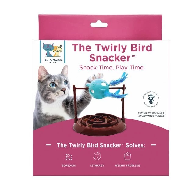Ethical Pet Doc & Phoebe Twirly Bird Cat Feeder, Blue/Brown 4 Ethical Pet Doc & Phoebe Twirly Bird Cat Feeder, Blue/Brown - Image 2