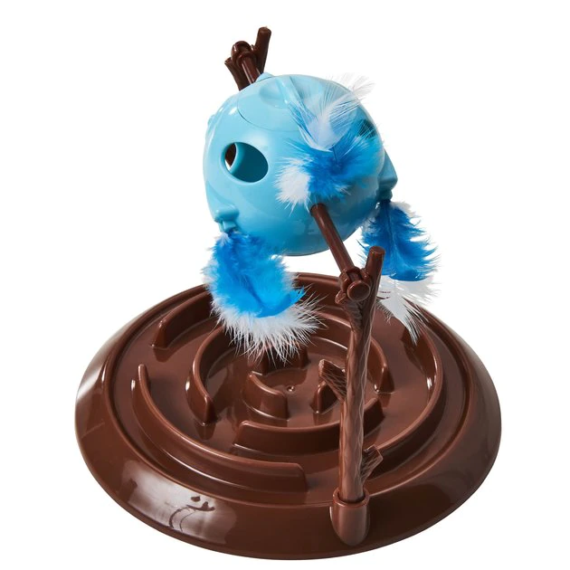 Ethical Pet Doc & Phoebe Twirly Bird Cat Feeder, Blue/Brown 5 Ethical Pet Doc & Phoebe Twirly Bird Cat Feeder, Blue/Brown - Image 3