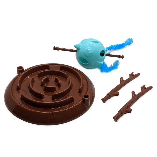 Ethical Pet Doc & Phoebe Twirly Bird Cat Feeder, Blue/Brown 8 Ethical Pet Doc & Phoebe Twirly Bird Cat Feeder, Blue/Brown - Image 6