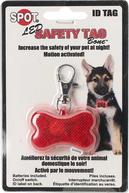 Ethical Pet LED Safety Tag Bone Shape ID 3 Ethical Pet LED Safety Tag Bone Shape ID