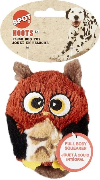 Ethical Pet Hoots Owl Squeaky Plush Dog Toy, Color Varies 5 Ethical Pet Hoots Owl Squeaky Plush Dog Toy, Color Varies - Image 4