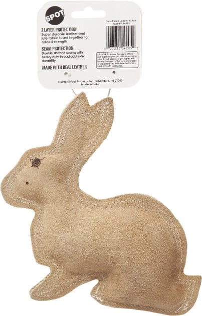 Ethical Pet Dura-Fused Leather Rabbit Dog Toy 5 Ethical Pet Dura-Fused Leather Rabbit Dog Toy - Image 3